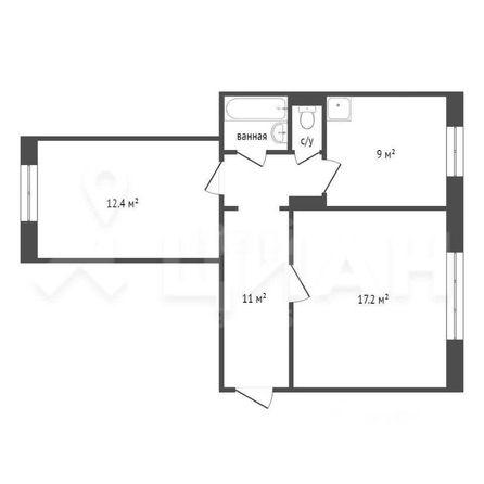 
  Сдам в аренду 2-комнатную квартиру, 56 м², Новосибирск

. Фото 9.