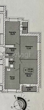 
   Продам 3-комнатную, 78 м², Лобачевского ул, 71/2

. Фото 6.