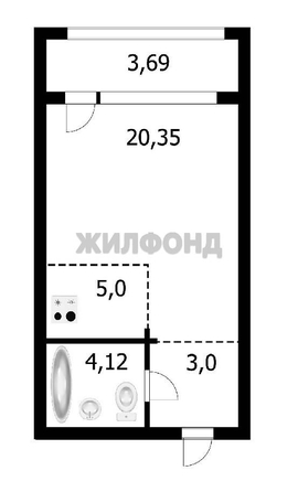 
   Продам студию, 33.58 м², Плющихинская ул, 9

. Фото 8.