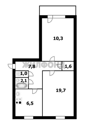 
   Продам 2-комнатную, 49.5 м², Колхидская ул, 11

. Фото 14.