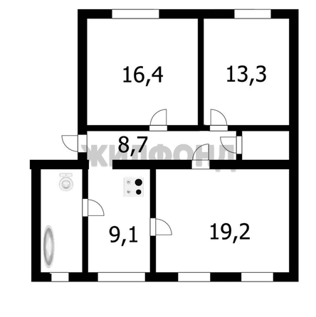 
   Продам 3-комнатную, 73.9 м², Октябрьская ул, 40

. Фото 13.