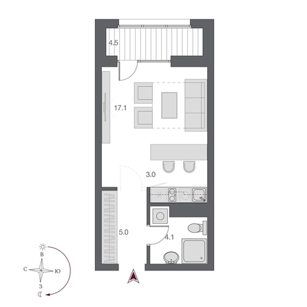 
  Продается студия, 31.45 м², ЖК Дом Нобель
. Фото 1.