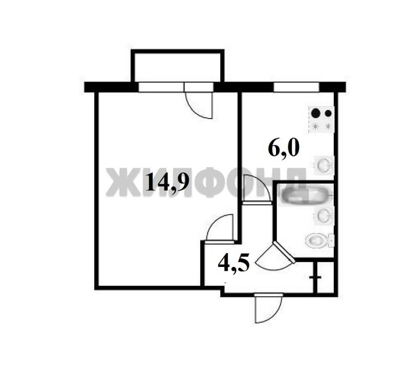 
   Продам 1-комнатную, 28.4 м², Зорге ул, 66

. Фото 5.