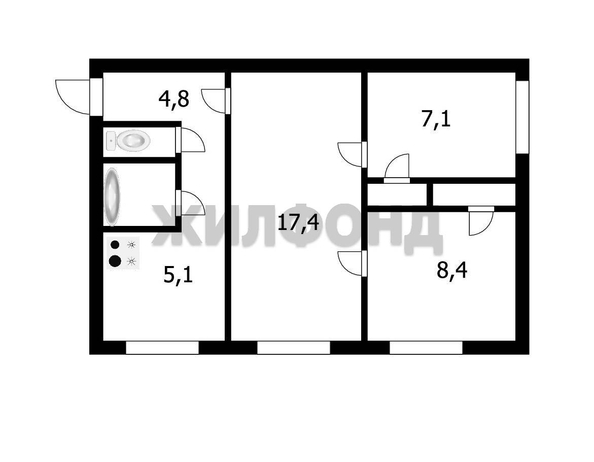 
   Продам 3-комнатную, 47.7 м², Есенина ул, 20

. Фото 11.
