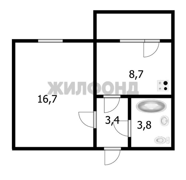 
  Продается 1-комн. квартира, 32.7 м², Петухова ул, д. 99/2
. Фото 27.