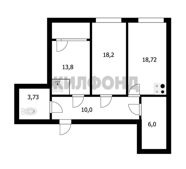 
  Продается 2-комн. квартира, 71 м², ЖК Расцветай на Гоголя, дом 4
. Фото 18.