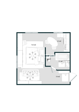 
  Продается 1-комн. квартира, 29.8 м², Дзержинского пр-кт, д. 22
. Фото 2.