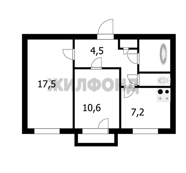
  Продается 2-комн. квартира, 48 м², Свердлова ул, д. 11
. Фото 2.