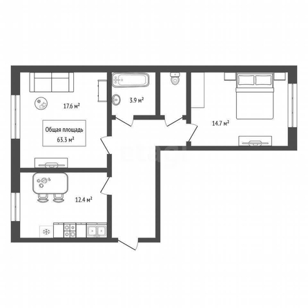 
  Продается 2-комн. квартира, 63.3 м², Выборная ул, д. 99/8
. Фото 2.