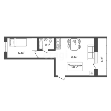 
  Продается 2-комн. квартира, 38 м², 1-я Родниковая ул, д. 60
. Фото 2.