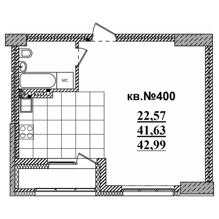 
  Продается студия, 44.35 м², ЖК  Римский квартал, 2 очередь
. Фото 1.