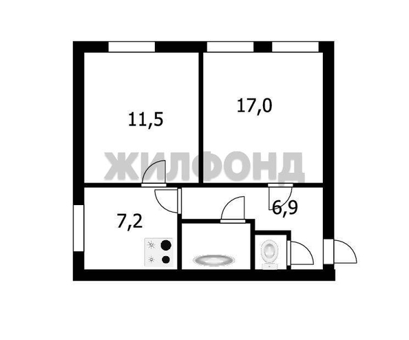 
  Продается 2-комн. квартира, 46.5 м², Нижегородская ул, д. 225
. Фото 12.