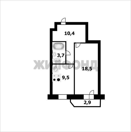 
  Продается 2-комн. квартира, 42.1 м², Добролюбова ул, д. 152/1
. Фото 17.