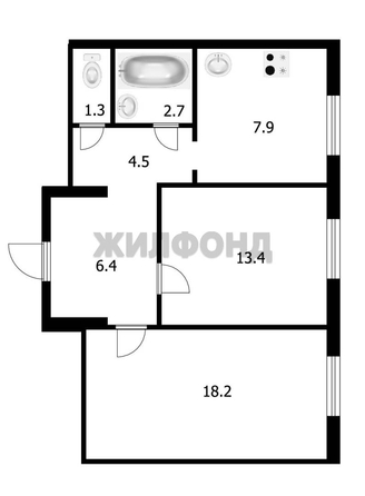 
  Продается 2-комн. квартира, 54.4 м², Александра Невского ул, д. 20
. Фото 10.