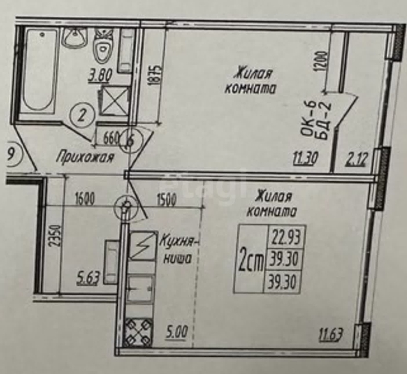 
  Продается 1-комн. квартира, 39.3 м², В. Высоцкого ул, д. 141/11
. Фото 4.