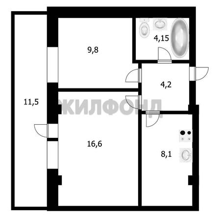 
  Продается 1-комн. квартира, 43 м², Шевченко ул, д. 11
. Фото 21.
