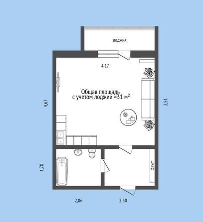 
  Продается студия, 28.8 м², ЖК Ельцовский, 1-2 б/с
. Фото 10.