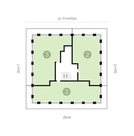 
  Продается 2-комн. квартира, 175.6 м², ЖК Никитина, дом 6
. Фото 14.