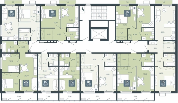 
  Продается 1-комн. квартира, 44.38 м², ЖК Дом в Мичуринском, корпус 2.3
. Фото 1.