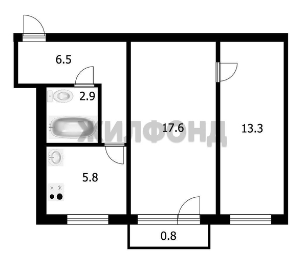 
  Продается 2-комн. квартира, 46.9 м², Крылова ул, д. 29
. Фото 4.