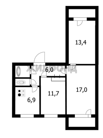 
  Продается 3-комн. квартира, 60 м², Бориса Богаткова ул, д. 194/4
. Фото 8.
