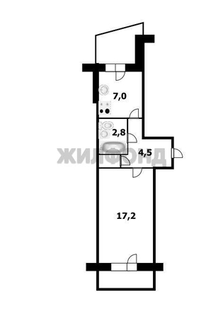 
  Продается 1-комн. квартира, 34.6 м², Петухова ул, д. 74
. Фото 7.