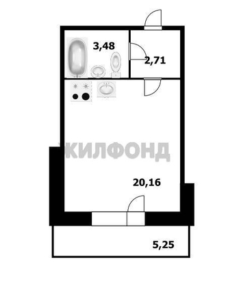 
  Продается студия, 26.8 м², Виктора Уса ул, д. 1/2
. Фото 14.