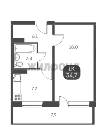 
  Продается 1-комн. квартира, 34.6 м², Междуреченская ул, д. 7/1
. Фото 1.
