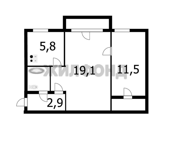 
  Продается 2-комн. квартира, 44.4 м², Оловозаводская ул, д. 5
. Фото 1.