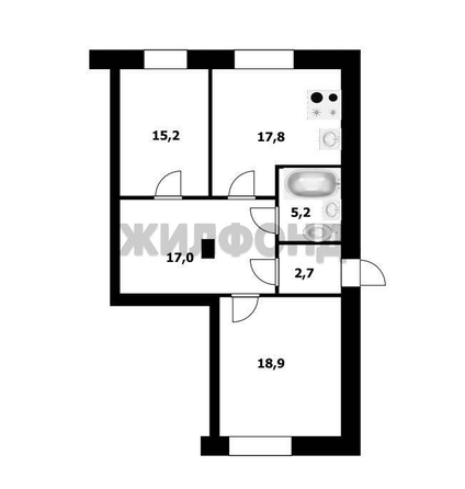 
  Продается 2-комн. квартира, 76.8 м², Беловежская ул, д. 6/1
. Фото 11.