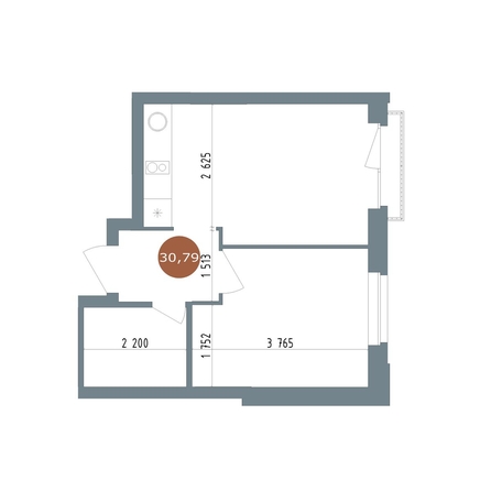
  Продается 2-комн. квартира, 30.79 м², ЖК 19/56 Кварталы Телецентра, сек 5
. Фото 1.