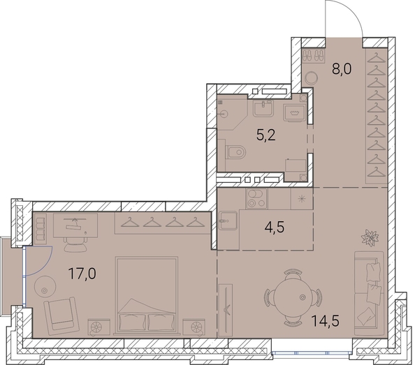 
  Продается 1-комн. квартира, 49.2 м², ЖК Тайм Сквер
. Фото 19.