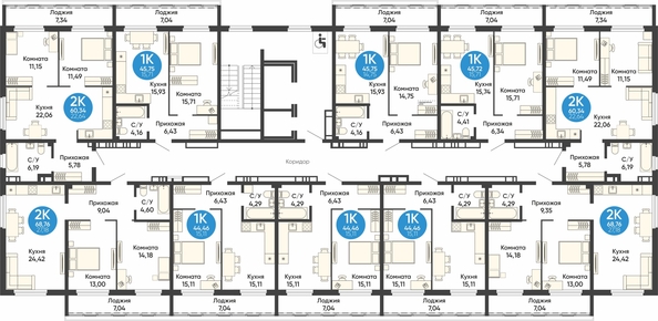 
  Продается 1-комн. квартира, 45.72 м², ЖК Квартал на Большой, дом 1
. Фото 1.