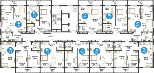 
  Продается 2-комн. квартира, 60.14 м², ЖК Квартал на Большой, дом 1
. Фото 1.