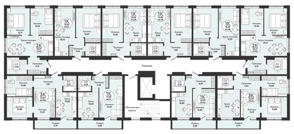 
  Продается 1-комн. квартира, 40.51 м², ЖК Одоевский, дом 4
. Фото 1.
