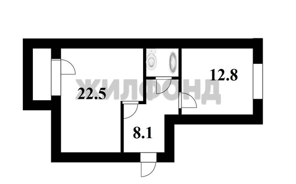 
  Продается 2-комн. квартира, 46.8 м², 2 кв-л, д. 28
. Фото 6.