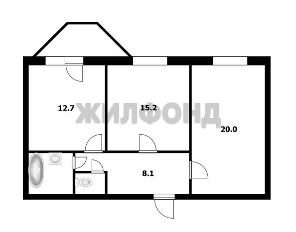 
  Продается 2-комн. квартира, 62 м², Крылова ул, д. 28/1
. Фото 32.