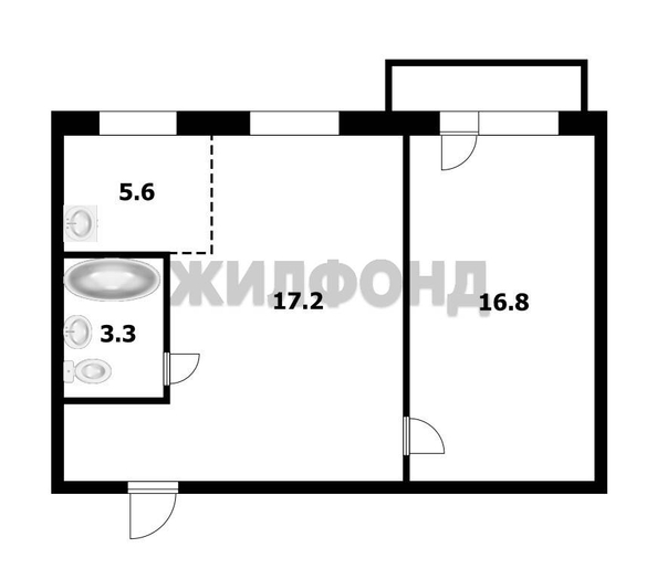 
  Продается 2-комн. квартира, 43 м², Широкая ул, д. 15
. Фото 6.