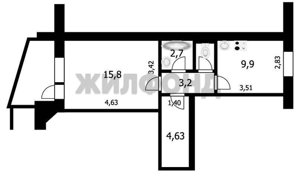 
  Продается 1-комн. квартира, 37.5 м², Титова ул, д. 234/1
. Фото 7.