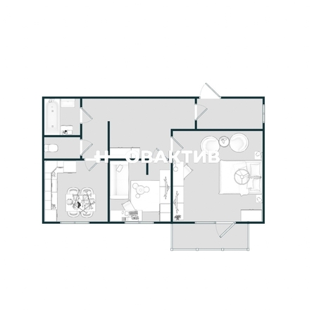 
  Сдается 2-комн. квартира, 49.2 м², В. Высоцкого ул, д. 50/3
. Фото 12.