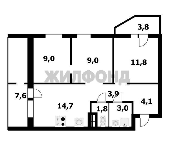 
  Продается 2-комн. квартира, 56.9 м², ЖК Акварельный 2.0, дом 2
. Фото 20.