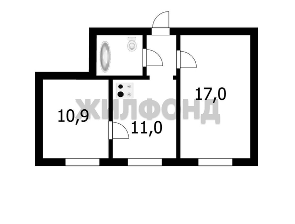 
  Продается 2-комн. квартира, 45.2 м², Сибиряков-Гвардейцев ул, д. 58/1
. Фото 2.