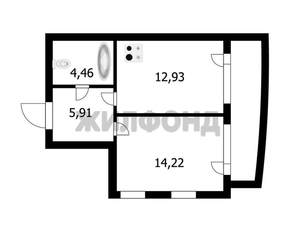 
  Продается 1-комн. квартира, 38.5 м², Ипподромская ул, д. 48
. Фото 1.