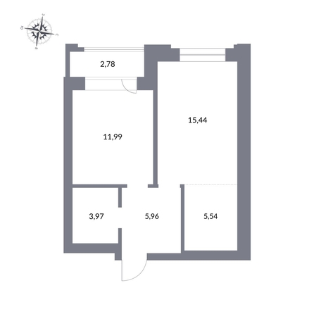 
  Продается 2-комн. квартира, 45.7 м², ЖК Державина, 50
. Фото 1.