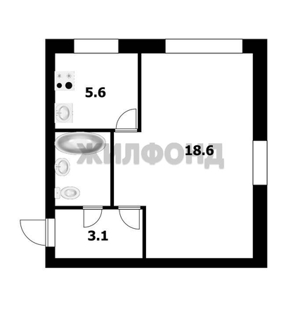 
  Продается 1-комн. квартира, 30.3 м², Жуковского ул, д. 117
. Фото 7.