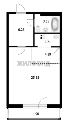 
  Продается студия, 38.4 м², Виталия Потылицына ул, д. 11
. Фото 12.