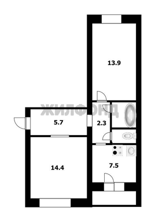 
  Продается 2-комн. квартира, 48 м², Солидарности ул, д. 72
. Фото 14.
