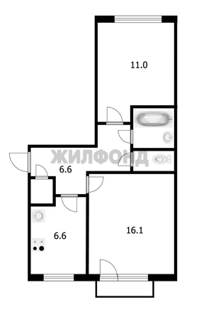 
  Продается 2-комн. квартира, 44.1 м², Калинина ул, д. 16
. Фото 1.