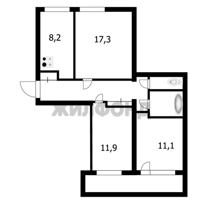 
  Продается 3-комн. квартира, 63.5 м², Выборная ул, д. 108
. Фото 12.