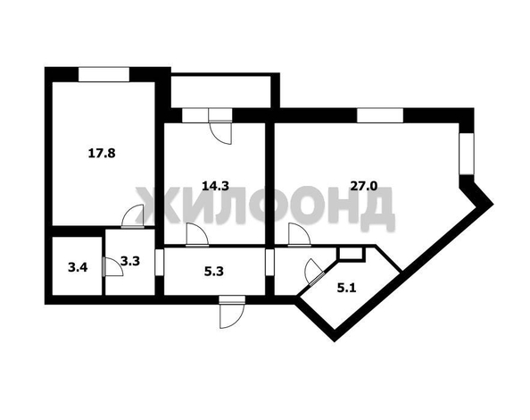 
  Продается 3-комн. квартира, 79.1 м², Краснообск, д. 113
. Фото 17.